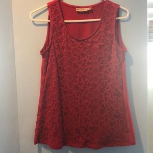 -3 for 15- Red floral lace detailed tank top